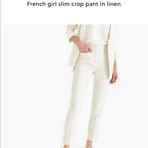 NWT J.crew French girl crop linen pants